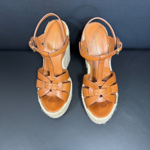 YSL Tribute Ambra Leather Espadrille - Size 38 - Picture 12 of 13